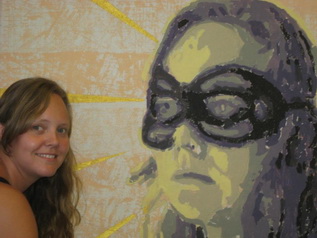 popup: Claire with the final painting